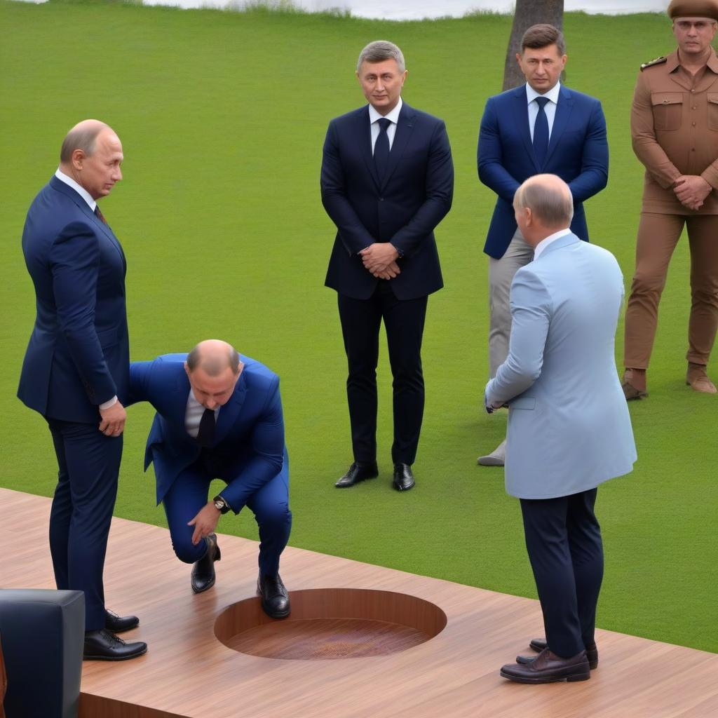  Vladimir Zelensky is on his knees in front of Vladimir Vladimirovich Putin