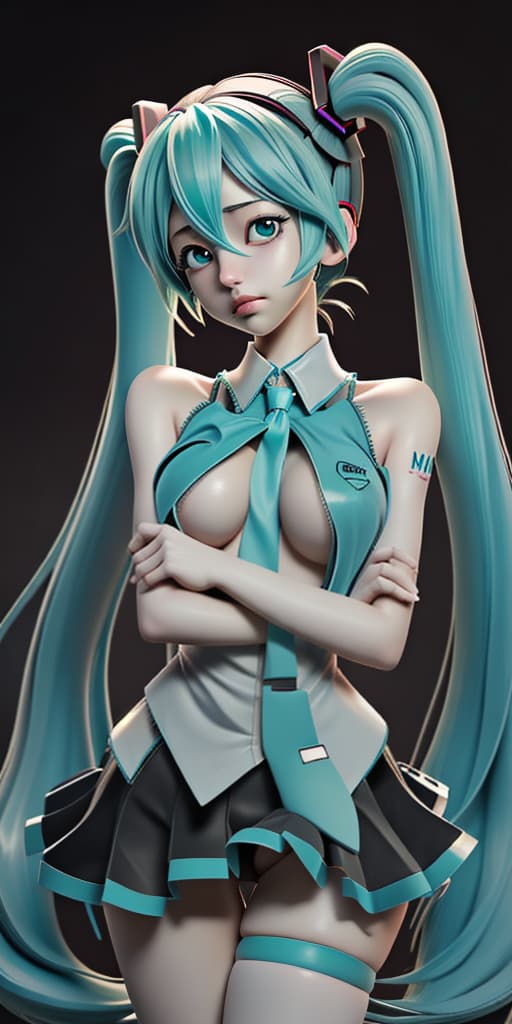  hatsune miku, huge tetas, desnuda