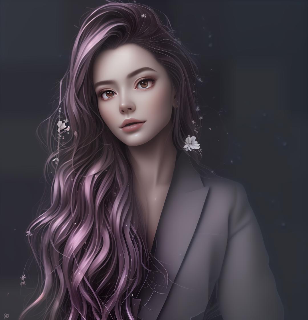 mdjrny-v4 style Create a charming anime depiction of a Japanese with the clic anime art style. She has big, expressive, sparkling blue eyes and long, flowing black hair with a hint of purple sheen. Her hair is adorned with a delicate cherry blossom hairpin. She is wearing a colorful, traditional kimono with intricate floral patterns in shades of pink and purple, tied with an ornate obi. The scene is set against a backdrop of vint cherry blossoms in full bloom, with petals gently falling around her. The soft sunlight filters through the nches, casting a gentle and warm glow on her porcelain skin. She stands in a pose, one hand delicately holding a paper fan, and her features reflect a sense of innocence and curiosity. The background in