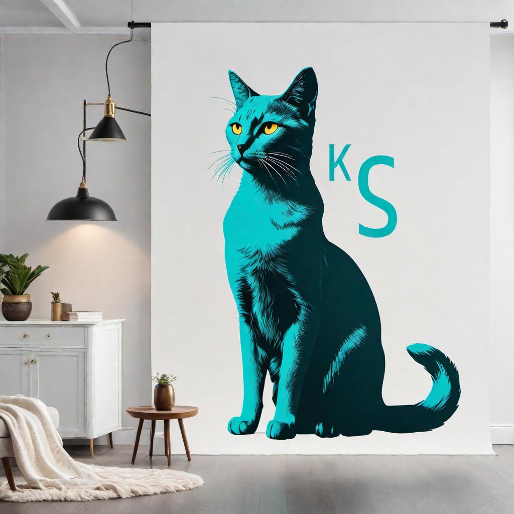  A friendly and inviting modern logo featuring the silhouette of a cat in teal and light yellow. In the center of the silhouette, incorporate the letters 'KC' in a stylish and approachable font. The overall design should be clean, minimalist, and cheerful. hyperrealistic, full body, detailed clothing, highly detailed, cinematic lighting, stunningly beautiful, intricate, sharp focus, f/1. 8, 85mm, (centered image composition), (professionally color graded), ((bright soft diffused light)), volumetric fog, trending on instagram, trending on tumblr, HDR 4K, 8K