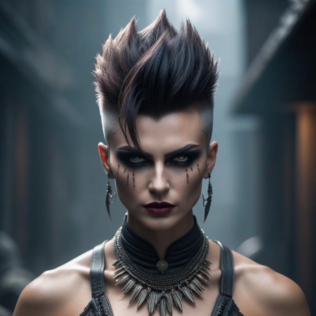  , , solo, very young undead , mohawk haircut, and relative v shape . hyperrealistic, full body, detailed clothing, highly detailed, cinematic lighting, stunningly beautiful, intricate, sharp focus, f/1. 8, 85mm, (centered image composition), (professionally color graded), ((bright soft diffused light)), volumetric fog, trending on instagram, trending on tumblr, HDR 4K, 8K