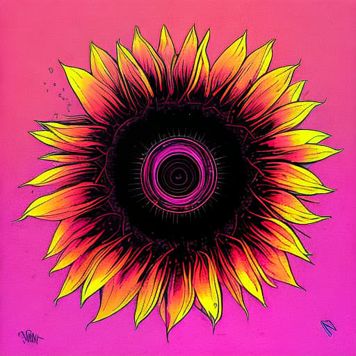 nvinkpunk swirl whimsical nature sunflower