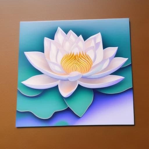  Image of 1 white lotus flower in heaven with serenity tone and holy spirituality mood create overall image in very lovely pastel palette