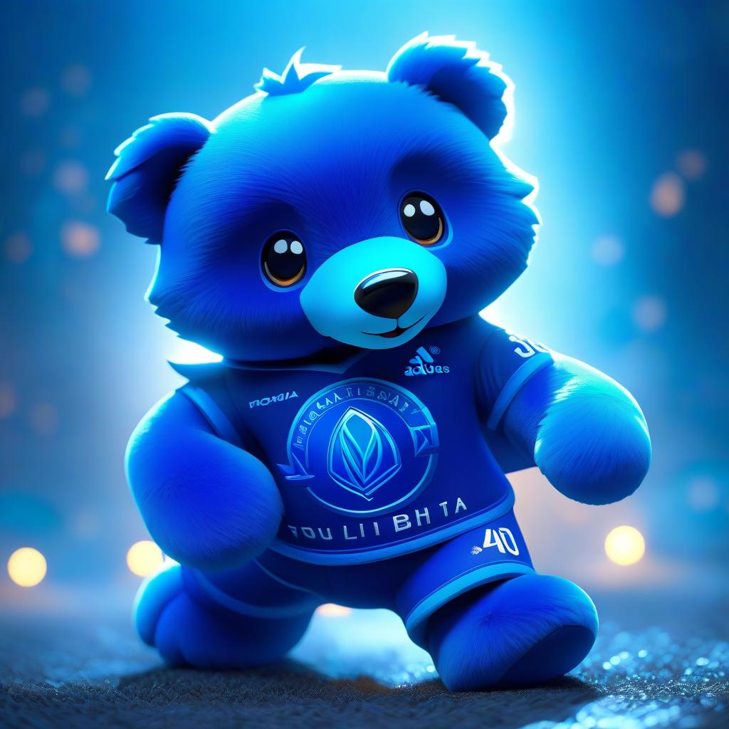  ethereal fantasy concept art of (Mascot): teddy bear, soft toy, football, game, mascot. (Appearance):wearing a football uniform in the colours of the Scuadra Azzurra (Italian: Squadra Azzurra, lit. "blue team"), which is derived from the traditional blue or blue colour of the Italian national team's uniforms He holds a football ball in his paws (Style:fantasy, cartoon) . magnificent, celestial, ethereal, painterly, epic, majestic, magical, fantasy art, cover art, dreamy, hkmagic hyperrealistic, full body, detailed clothing, highly detailed, cinematic lighting, stunningly beautiful, intricate, sharp focus, f/1. 8, 85mm, (centered image composition), (professionally color graded), ((bright soft diffused light)), volumetric fog, trending on instagram, trending on tumblr, HDR 4K, 8K