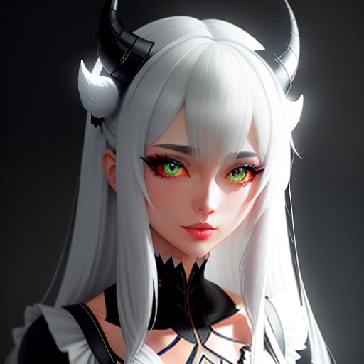  Anime girl in the style of ambiguity on a black or white background. The girl should be alone, with small demon horns. Use only black or white color. hyperrealistic, full body, detailed clothing, highly detailed, cinematic lighting, stunningly beautiful, intricate, sharp focus, f/1. 8, 85mm, (centered image composition), (professionally color graded), ((bright soft diffused light)), volumetric fog, trending on instagram, trending on tumblr, HDR 4K, 8K