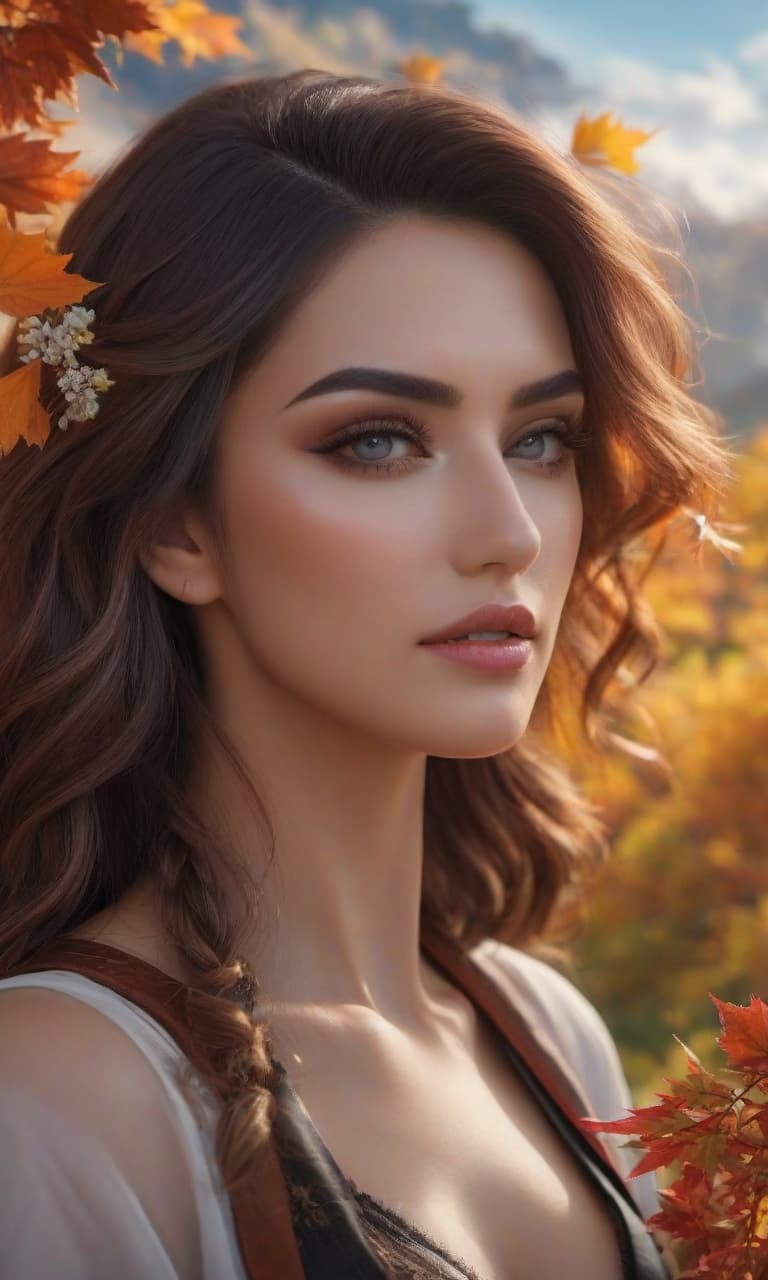  (Masterpiece, acrylic painting: 1.7). close up, portrait, girl, background nature autumn, crayons, pencils, 8k digital art, Artgerm, Steven DaLuz, imon Prades, Guweiz, John Berkey,, ultra hd, realistic, vivid colors, highly detailed, UHD drawing, pen and ink, perfect composition, beautiful detailed intricate insanely detailed octane render trending on artstation, 8k artistic photography, photorealistic concept art, soft natural volumetric cinematic perfect light, PERFECTEYES hyperrealistic, full body, detailed clothing, highly detailed, cinematic lighting, stunningly beautiful, intricate, sharp focus, f/1. 8, 85mm, (centered image composition), (professionally color graded), ((bright soft diffused light)), volumetric fog, trending on instagram, trending on tumblr, HDR 4K, 8K