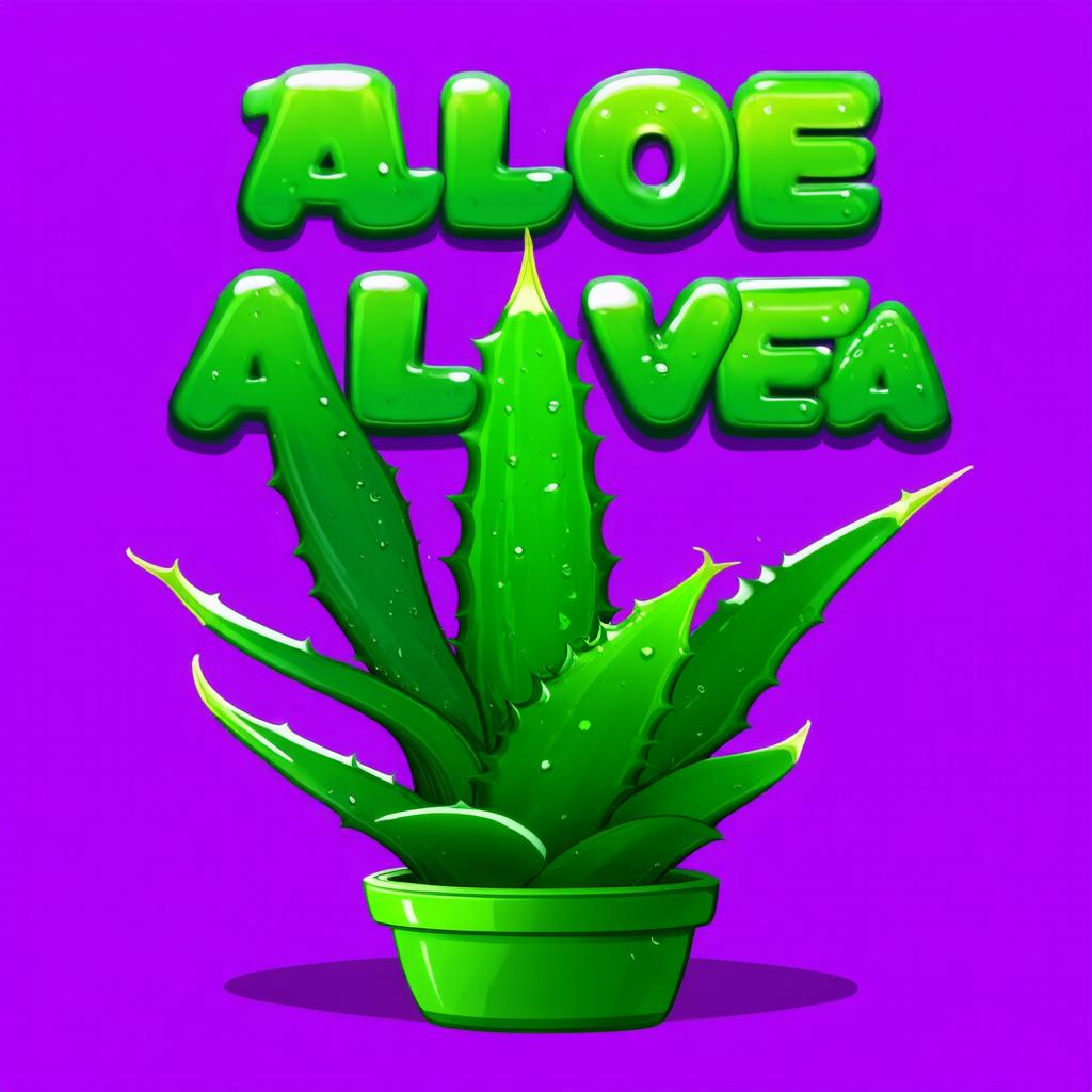  Aloe Vera Vector Text Effect Green Fresh Gel Herbal Plant