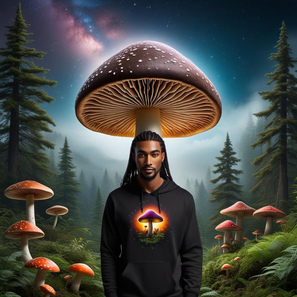  A magic mushroom logo designed to resonate with black and brown people. The mushroom should have a cartoon-like feel with vibrant colors and friendly facial expression. Incorporate elements that signify magic, such as sparkles, stars, or mystical aura around the mushroom. The design should be welcoming, inclusive, and culturally sensitive. hyperrealistic, full body, detailed clothing, highly detailed, cinematic lighting, stunningly beautiful, intricate, sharp focus, f/1. 8, 85mm, (centered image composition), (professionally color graded), ((bright soft diffused light)), volumetric fog, trending on instagram, trending on tumblr, HDR 4K, 8K