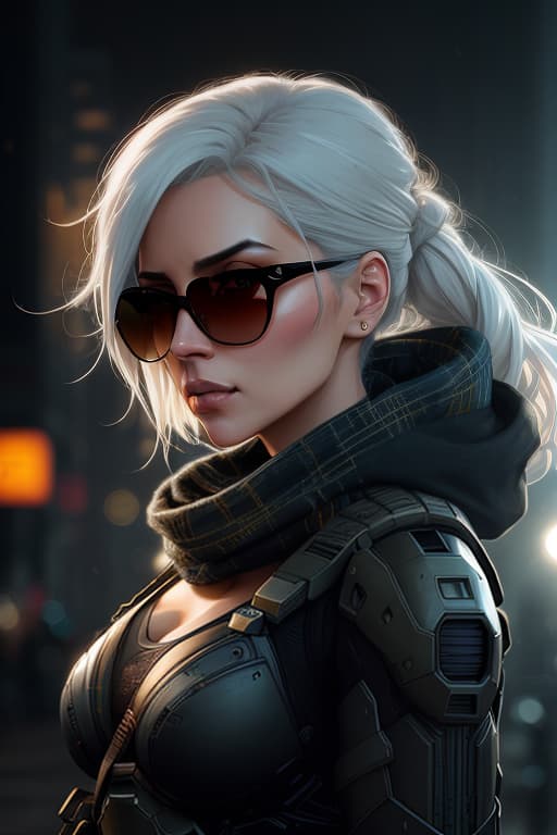  (dark shot:1.1), epic realistic, portrait of halo, sunglasses, blue eyes, tartan scarf, white hair by atey ghailan, by greg rutkowski, by greg tocchini, by james gilleard, by joe fenton, by kaethe butcher, gradient yellow, black, brown and magenta color scheme, grunge aesthetic!!! graffiti tag wall background, art by greg rutkowski and artgerm, soft cinematic light, adobe lightroom, photolab, hdr, intricate, highly detailed, (depth of field:1.4), faded, (neutral colors:1.2), (hdr:1.4), (muted colors:1.2), hyperdetailed, (artstation:1.4), cinematic, warm lights, dramatic light, (intricate details:1.1), complex background, (rutkowski:0.66), (teal and orange:0.4) hyperrealistic, full body, detailed clothing, highly detailed, cinematic lighting, stunningly beautiful, intricate, sharp focus, f/1. 8, 85mm, (centered image composition), (professionally color graded), ((bright soft diffused light)), volumetric fog, trending on instagram, trending on tumblr, HDR 4K, 8K