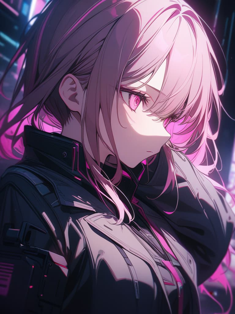  Pink pink eyes, pink eyes, beautiful young man, guns, cyberpunk, high quality, hair are summarized in one, masterpiece, best quality,8k,ultra detailed,high resolution,an extremely delicate and beautiful,hyper detail