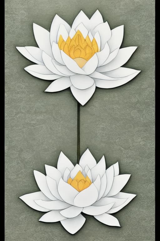  Image of 1 white lotus flower in heaven with serenity tone and holy spirituality mood