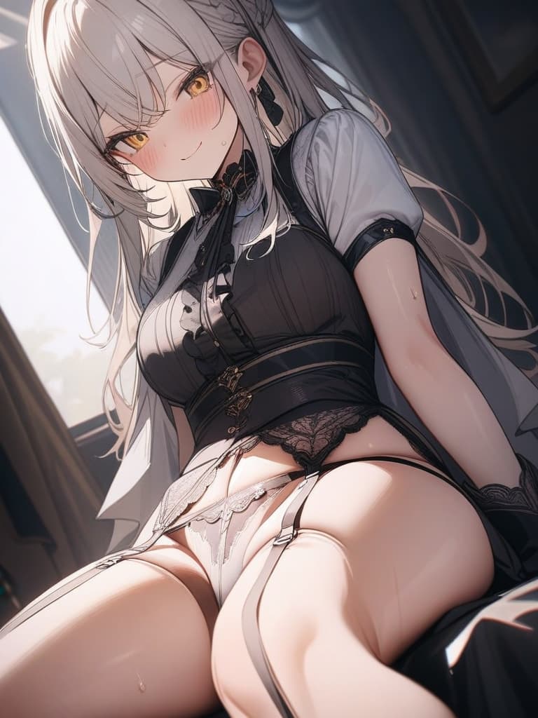  Cute, , , , big s, big s, garter belt, shy face, yellow eyes, smiles, sweat, masterpiece, best quality,8k,ultra detailed,high resolution,an extremely delicate and beautiful,hyper detail