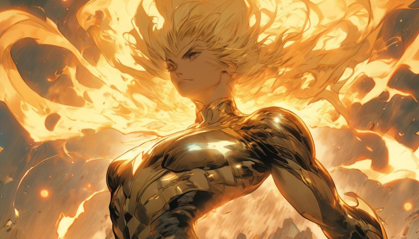  hyperrealism,fantasy aesthetic1woman, large busted attractive blonde arian female humanoid, rising above a darkened Earth, ascendant light enveloping, high tech clothing clad in sleek, futuristic costume with metallic accents and form fitting designs, marvel superhero comics style, unreal engine rendering