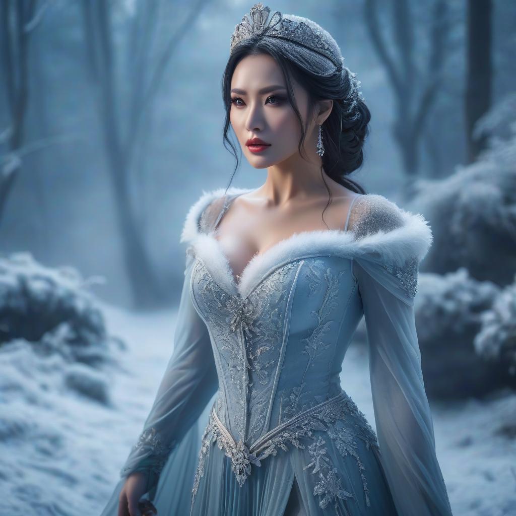  Phantom, Girl, War, Frost, hkmagic hyperrealistic, full body, detailed clothing, highly detailed, cinematic lighting, stunningly beautiful, intricate, sharp focus, f/1. 8, 85mm, (centered image composition), (professionally color graded), ((bright soft diffused light)), volumetric fog, trending on instagram, trending on tumblr, HDR 4K, 8K