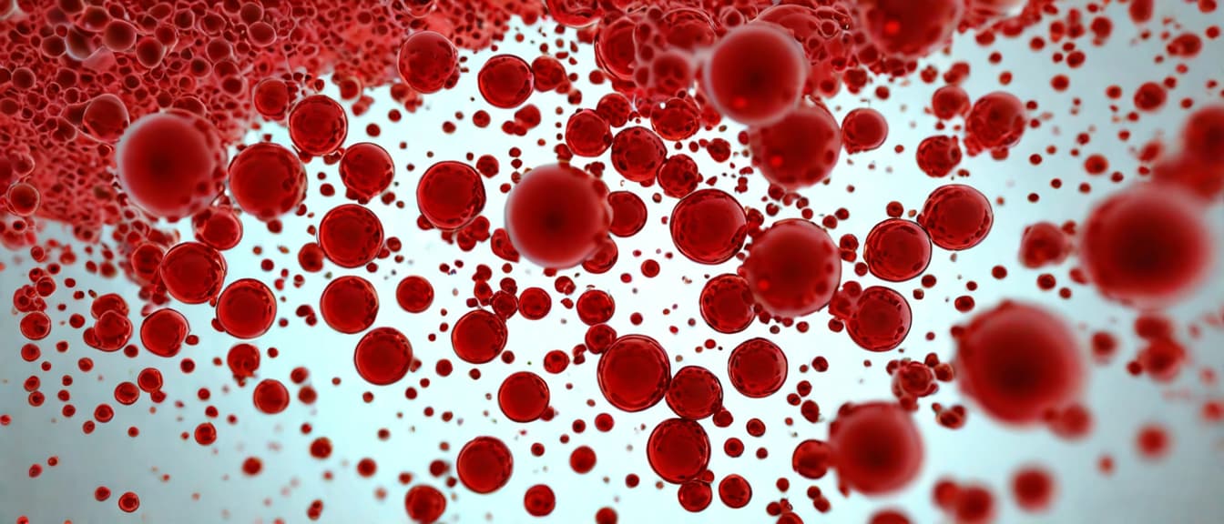  best quality, HD, A mesmerizing image of red cells in motion their bright red color standing out against the pale background of plasma Pro Photo