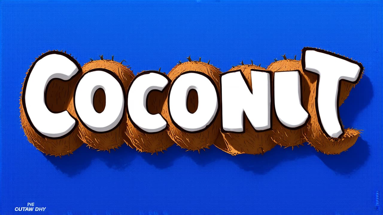  Coconut 3d editable vector text