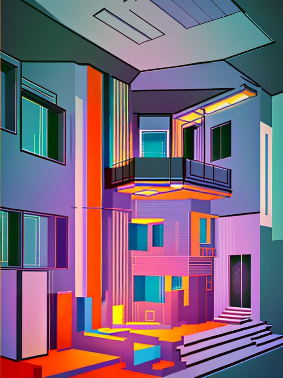  Abstraction, composition of geometric figures on the theme of exterior in interior. Architecture, room., (Pixel art) retro ,low resolution ,pixelated ,nostalgic hyperrealistic, full body, detailed clothing, highly detailed, cinematic lighting, stunningly beautiful, intricate, sharp focus, f/1. 8, 85mm, (centered image composition), (professionally color graded), ((bright soft diffused light)), volumetric fog, trending on instagram, trending on tumblr, HDR 4K, 8K