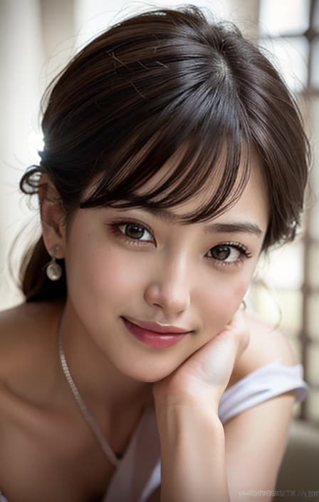  smile, (Masterpiece, BestQuality:1.3), (ultra detailed:1.2), (hyperrealistic:1.3), (RAW photo:1.2),High detail RAW color photo, professional photograph, (Photorealistic:1.4), (realistic:1.4), ,professional lighting, (japanese), beautiful face, (realistic face)