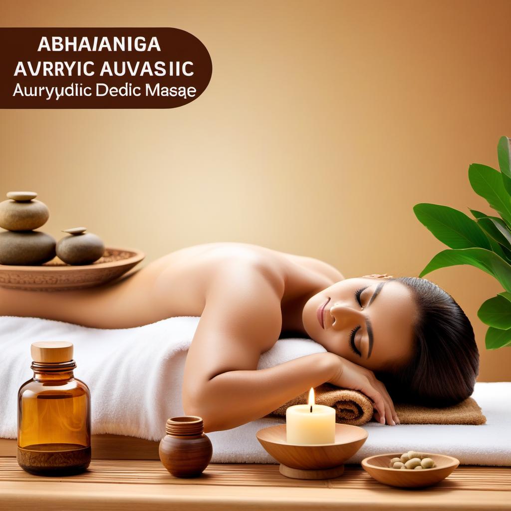  ((Abhyanga Ayurvedic massage, photorealistic stock image.)) in frame, 8K