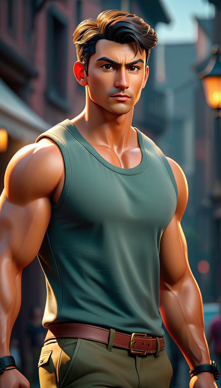  Professional 3D model of Muscular boy . Rendered with Octane, the model is highly detailed,dramatic lighting. hyperrealistic, full body, detailed clothing, highly detailed, cinematic lighting, stunningly beautiful, intricate, sharp focus, f/1. 8, 85mm, (centered image composition), (professionally color graded), ((bright soft diffused light)), volumetric fog, trending on instagram, trending on tumblr, HDR 4K, 8K