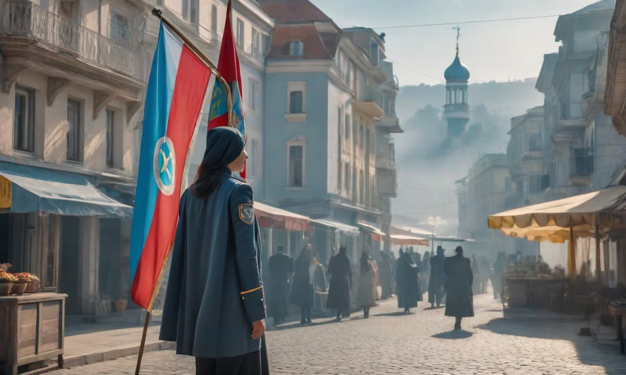  the flag of the city state of Anapa with the ideology of capitalism on the background hyperrealistic, full body, detailed clothing, highly detailed, cinematic lighting, stunningly beautiful, intricate, sharp focus, f/1. 8, 85mm, (centered image composition), (professionally color graded), ((bright soft diffused light)), volumetric fog, trending on instagram, trending on tumblr, HDR 4K, 8K