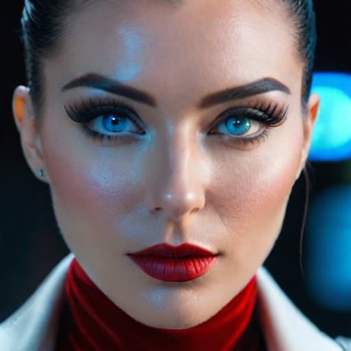  ultra realistic close up portrait ((beautiful pale cyberpunk female with heavy black eyeliner)), blue eyes, shaved side haircut, hyper detail, cinematic lighting, magic neon, dark red city, Canon EOS R3, nikon, f/1.4, ISO 200, 1/160s, 8K, RAW, unedited, symmetrical balance, in frame, 8K hyperrealistic, full body, detailed clothing, highly detailed, cinematic lighting, stunningly beautiful, intricate, sharp focus, f/1. 8, 85mm, (centered image composition), (professionally color graded), ((bright soft diffused light)), volumetric fog, trending on instagram, trending on tumblr, HDR 4K, 8K