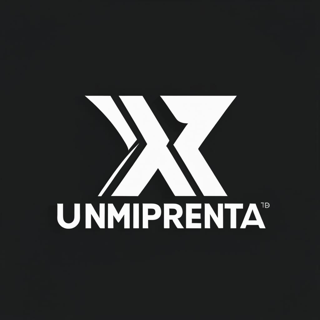  Logo, Logo de una imprenta con una X, en blanco y negro