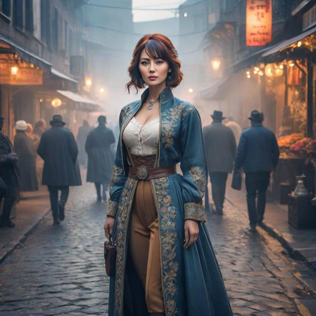  A woman from the background hyperrealistic, full body, detailed clothing, highly detailed, cinematic lighting, stunningly beautiful, intricate, sharp focus, f/1. 8, 85mm, (centered image composition), (professionally color graded), ((bright soft diffused light)), volumetric fog, trending on instagram, trending on tumblr, HDR 4K, 8K