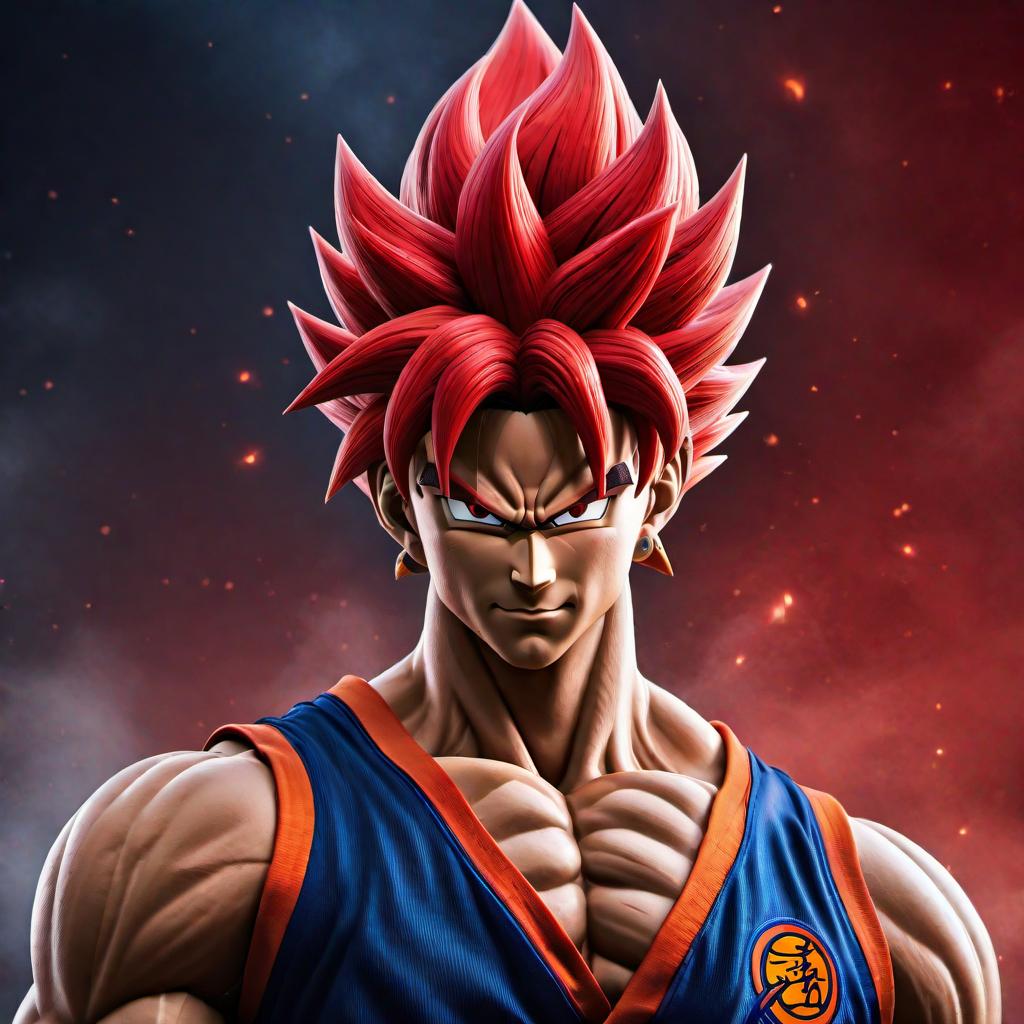  Create an NBA-style logo featuring Goku from Dragon Ball Z. Goku should be in a dynamic pose that closely resembles the classic NBA logo pose. The logo should incorporate the iconic NBA colors (red, white, and blue) and style, blending both the NBA and Dragon Ball Z themes seamlessly. hyperrealistic, full body, detailed clothing, highly detailed, cinematic lighting, stunningly beautiful, intricate, sharp focus, f/1. 8, 85mm, (centered image composition), (professionally color graded), ((bright soft diffused light)), volumetric fog, trending on instagram, trending on tumblr, HDR 4K, 8K