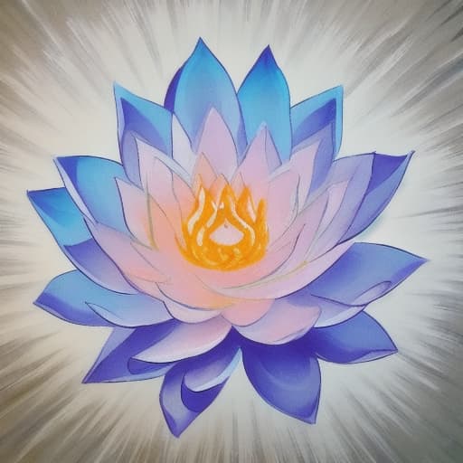  Image of 1 white lotus flower in heaven with serenity tone and holy spirituality mood create overall image in very lovely pastel palette