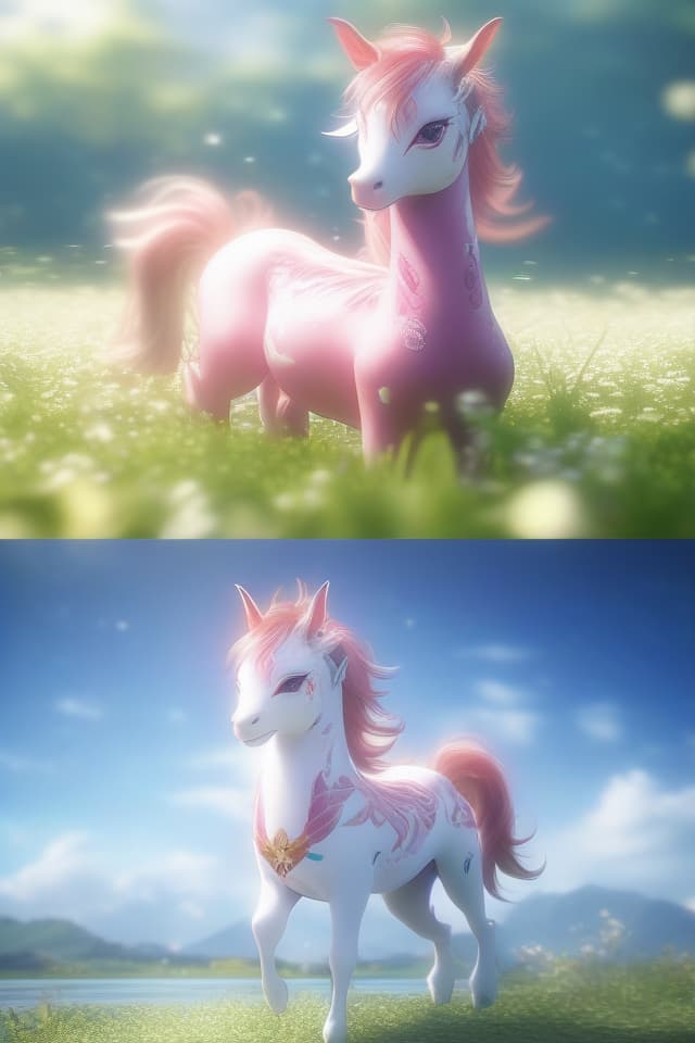  ((High quality, high quality, super resolution, good anatomy)) MasterPEACE, Best of the best, Kirin, Meadow, beautiful morning water