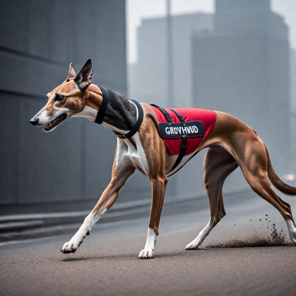  A modern logo for a business named 'Greyhound Customs' featuring a running greyhound symbol. The logo should use black and red colors. The text 'Greyhound Customs' should be included in a modern font. The design should be clean, energetic, and convey a sense of speed and custom craftsmanship. hyperrealistic, full body, detailed clothing, highly detailed, cinematic lighting, stunningly beautiful, intricate, sharp focus, f/1. 8, 85mm, (centered image composition), (professionally color graded), ((bright soft diffused light)), volumetric fog, trending on instagram, trending on tumblr, HDR 4K, 8K