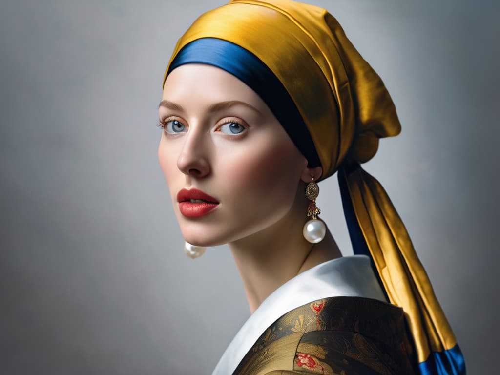  a painting of a girl with a pearl earring hyperrealistic, full body, detailed clothing, highly detailed, cinematic lighting, stunningly beautiful, intricate, sharp focus, f/1. 8, 85mm, (centered image composition), (professionally color graded), ((bright soft diffused light)), volumetric fog, trending on instagram, trending on tumblr, HDR 4K, 8K