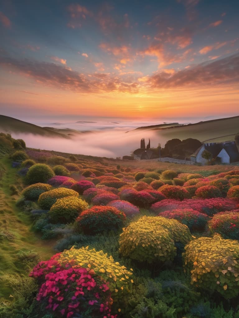  Sunrise Impression, Monet hyperrealistic, full body, detailed clothing, highly detailed, cinematic lighting, stunningly beautiful, intricate, sharp focus, f/1. 8, 85mm, (centered image composition), (professionally color graded), ((bright soft diffused light)), volumetric fog, trending on instagram, trending on tumblr, HDR 4K, 8K