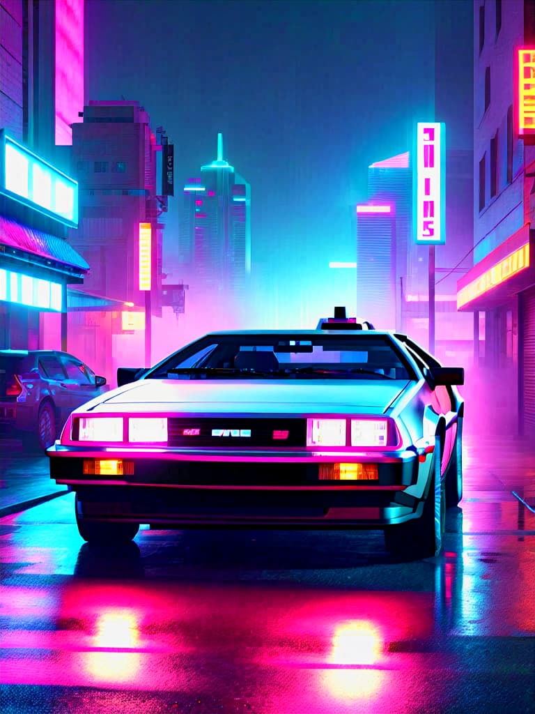  a Delorean on synthwave city <lora:pixelbuildings128 v2:1> hyperrealistic, full body, detailed clothing, highly detailed, cinematic lighting, stunningly beautiful, intricate, sharp focus, f/1. 8, 85mm, (centered image composition), (professionally color graded), ((bright soft diffused light)), volumetric fog, trending on instagram, trending on tumblr, HDR 4K, 8K