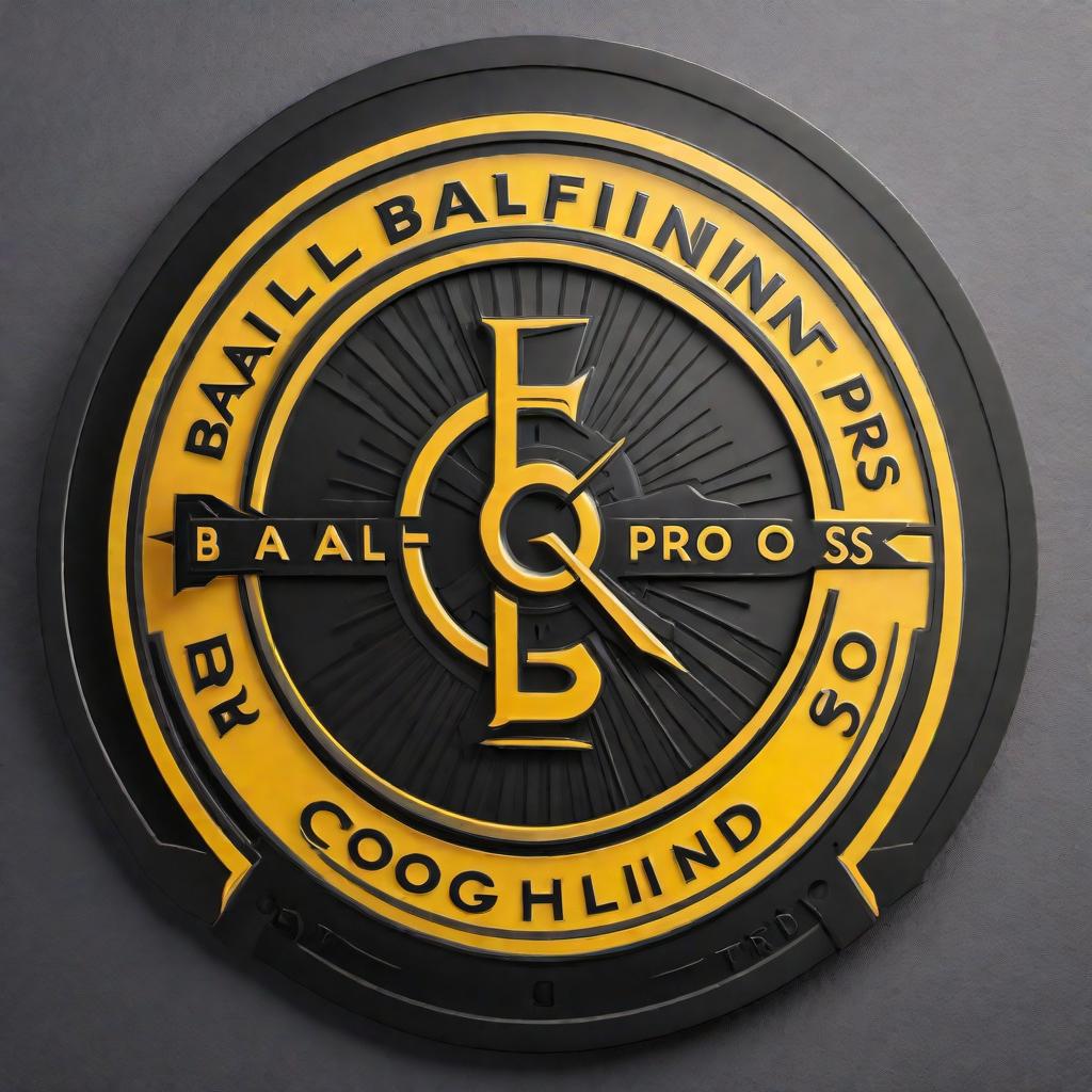  Logo emblem for a business named 'Bail Financing Pros'. The logo should incorporate the idea of same-day funding services. Use clean, modern design elements with the colors black, yellow, and grey to convey a sense of professionalism and trustworthiness. hyperrealistic, full body, detailed clothing, highly detailed, cinematic lighting, stunningly beautiful, intricate, sharp focus, f/1. 8, 85mm, (centered image composition), (professionally color graded), ((bright soft diffused light)), volumetric fog, trending on instagram, trending on tumblr, HDR 4K, 8K