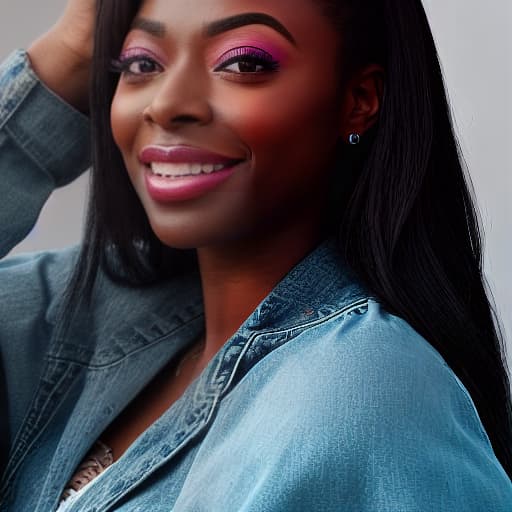  Skai Jackson, upclose and personal, face to face, directly on front of viewer, staring at viewer, smiling, wearing lipstick, blush, eyeshadow, eyeliner, photorealistic realism, 4K, sharp, alive, living, real life. hyperrealistic, full body, detailed clothing, highly detailed, cinematic lighting, stunningly beautiful, intricate, sharp focus, f/1. 8, 85mm, (centered image composition), (professionally color graded), ((bright soft diffused light)), volumetric fog, trending on instagram, trending on tumblr, HDR 4K, 8K