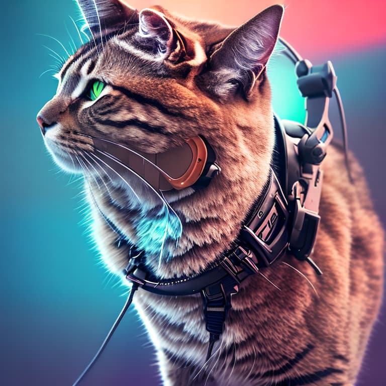 nvinkpunk Realistic image of a cat wearing headphones and reading glasses while riding a bus hyperrealistic, full body, detailed clothing, highly detailed, cinematic lighting, stunningly beautiful, intricate, sharp focus, f/1. 8, 85mm, (centered image composition), (professionally color graded), ((bright soft diffused light)), volumetric fog, trending on instagram, trending on tumblr, HDR 4K, 8K