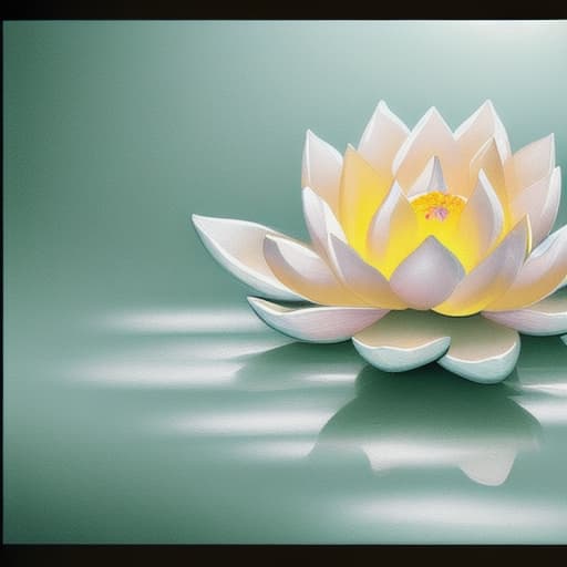  Image of 1 white lotus flower in heaven with serenity tone and holy spirituality mood create overall image in very lovely pastel palette