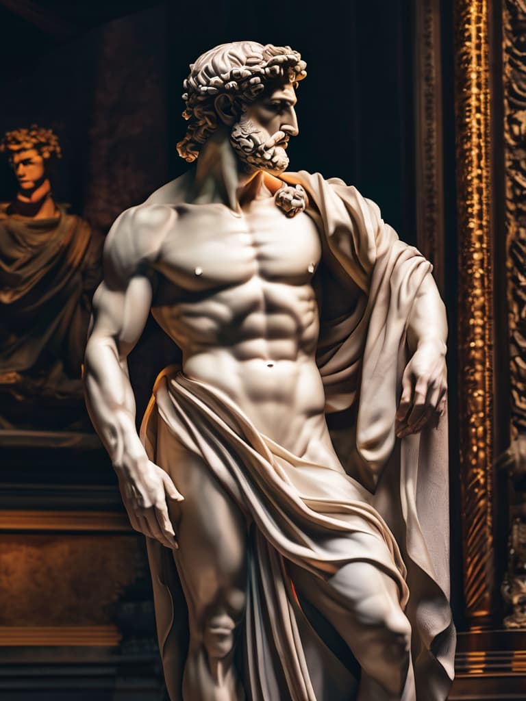  Portrait of David by Michelangelo hyperrealistic, full body, detailed clothing, highly detailed, cinematic lighting, stunningly beautiful, intricate, sharp focus, f/1. 8, 85mm, (centered image composition), (professionally color graded), ((bright soft diffused light)), volumetric fog, trending on instagram, trending on tumblr, HDR 4K, 8K