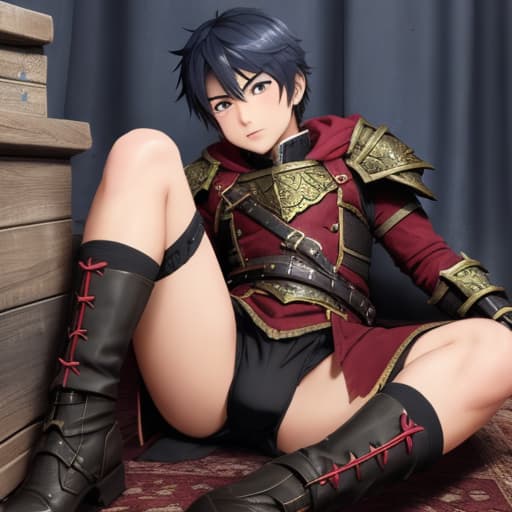  Fantasy Dark Fantasy Warrior Boy Shota Gay High Leg Back Boy Game