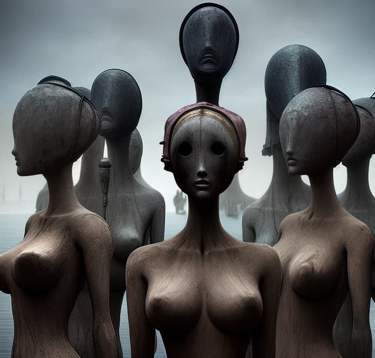  mannequins Beksiński power authority dictator politicus coprofago vermins eye