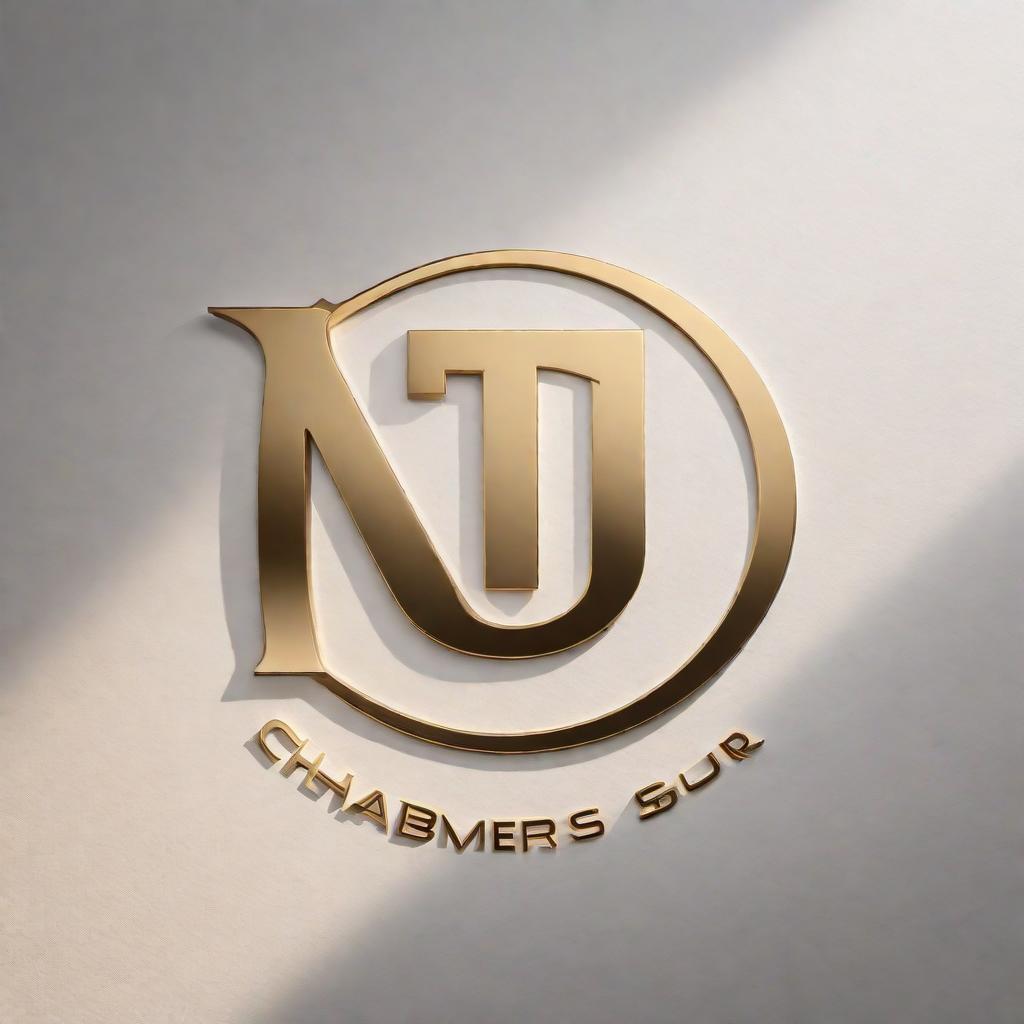  A luxurious 3D logo for the brand 'CHAMBERS' with the text in an elegant, serif font. The logo should be in gold color, giving an opulent and premium feel. The design should be suitable for both digital and print use and should reflect sophistication and exclusivity. The 3D effect should make the logo stand out prominently with polished gold finish and shadows to add depth. hyperrealistic, full body, detailed clothing, highly detailed, cinematic lighting, stunningly beautiful, intricate, sharp focus, f/1. 8, 85mm, (centered image composition), (professionally color graded), ((bright soft diffused light)), volumetric fog, trending on instagram, trending on tumblr, HDR 4K, 8K