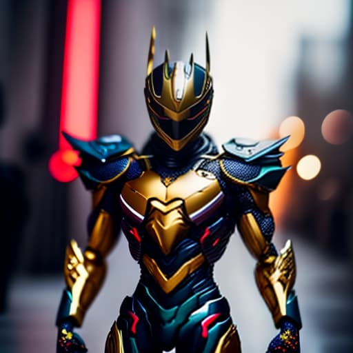 estilovintedois kamen rider rising hyperrealistic, full body, detailed clothing, highly detailed, cinematic lighting, stunningly beautiful, intricate, sharp focus, f/1. 8, 85mm, (centered image composition), (professionally color graded), ((bright soft diffused light)), volumetric fog, trending on instagram, trending on tumblr, HDR 4K, 8K