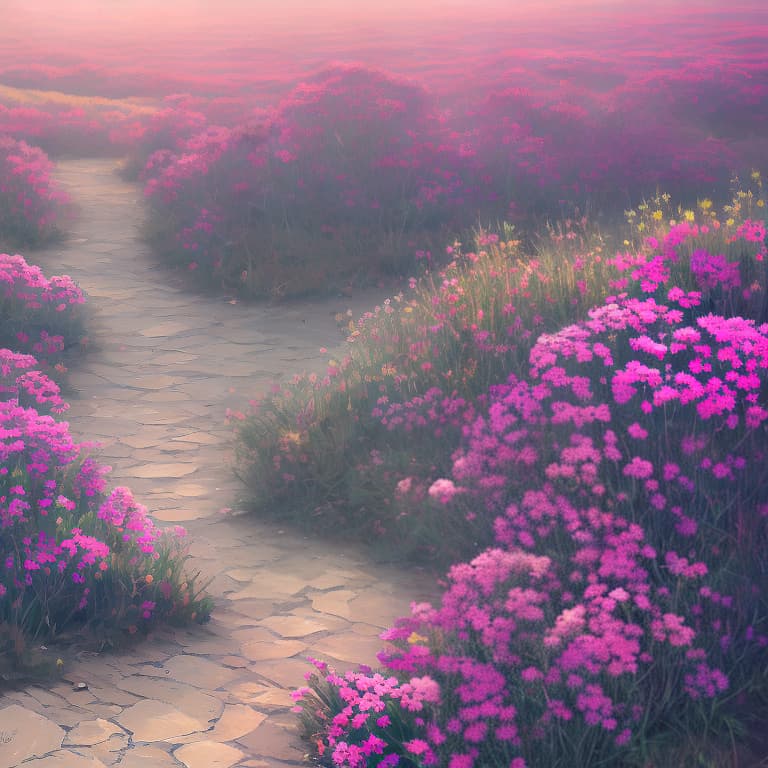 nvinkpunk purple saxifrage flowers in painting style hyperrealistic, full body, detailed clothing, highly detailed, cinematic lighting, stunningly beautiful, intricate, sharp focus, f/1. 8, 85mm, (centered image composition), (professionally color graded), ((bright soft diffused light)), volumetric fog, trending on instagram, trending on tumblr, HDR 4K, 8K