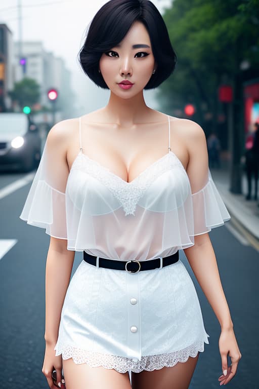  Korean, full body, women, glamour, short hair, big beautiful eyes, white strap Naxi, See through, summer concept, cute face hyperrealistic, full body, detailed clothing, highly detailed, cinematic lighting, stunningly beautiful, intricate, sharp focus, f/1. 8, 85mm, (centered image composition), (professionally color graded), ((bright soft diffused light)), volumetric fog, trending on instagram, trending on tumblr, HDR 4K, 8K