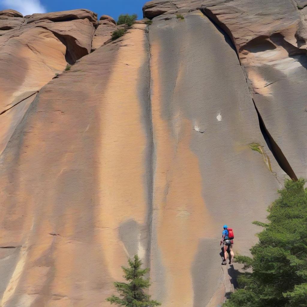  The image of climbers, which slowly but persistently climbs up the rock.In the picture you can show how climbing overcomes difficulties