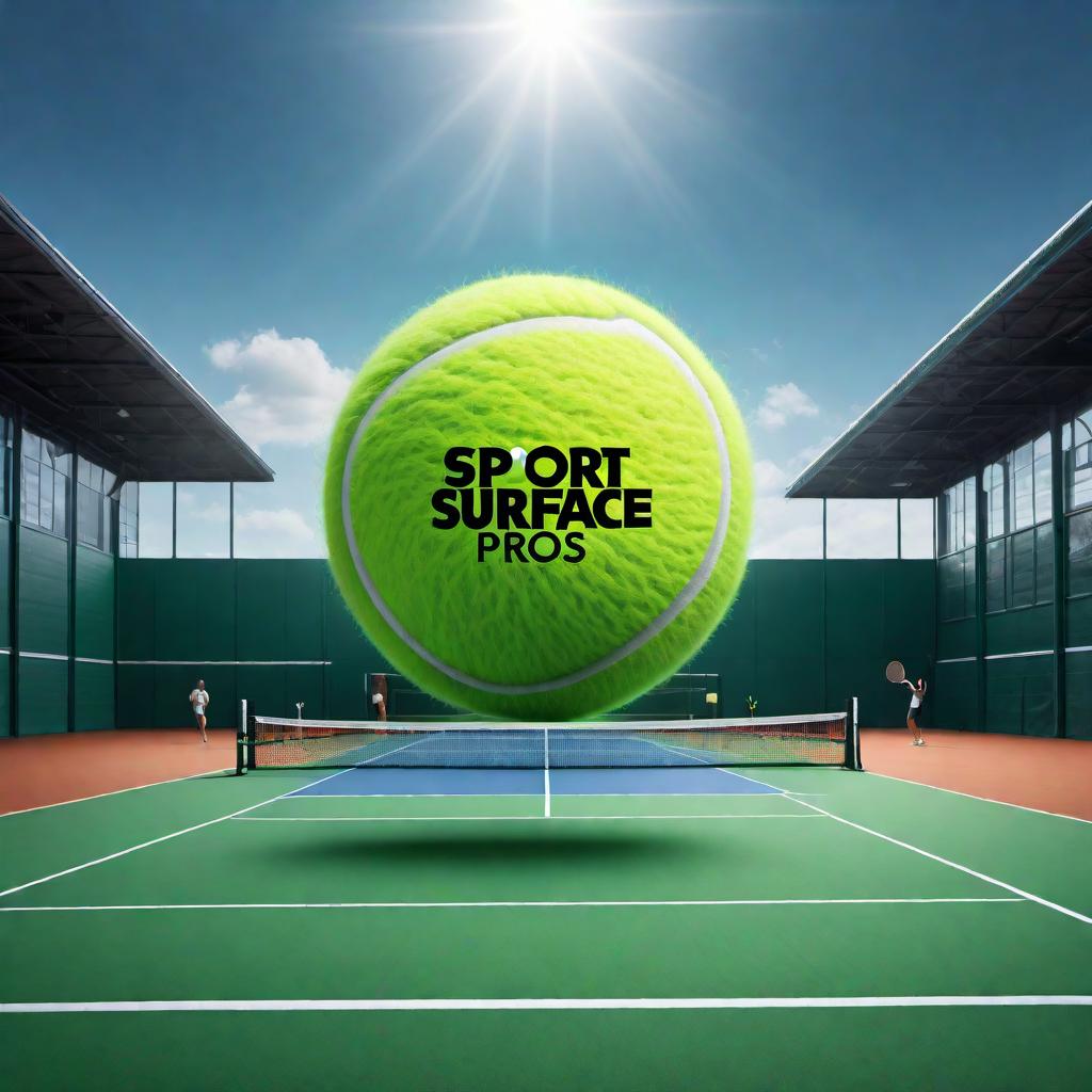  Create a modern, 3D logo for a business named 'Sport Surface Pros' which specializes in sports court resurfacing. The logo should incorporate a tennis ball and a tennis court, and feature the colors green and blue prominently. hyperrealistic, full body, detailed clothing, highly detailed, cinematic lighting, stunningly beautiful, intricate, sharp focus, f/1. 8, 85mm, (centered image composition), (professionally color graded), ((bright soft diffused light)), volumetric fog, trending on instagram, trending on tumblr, HDR 4K, 8K