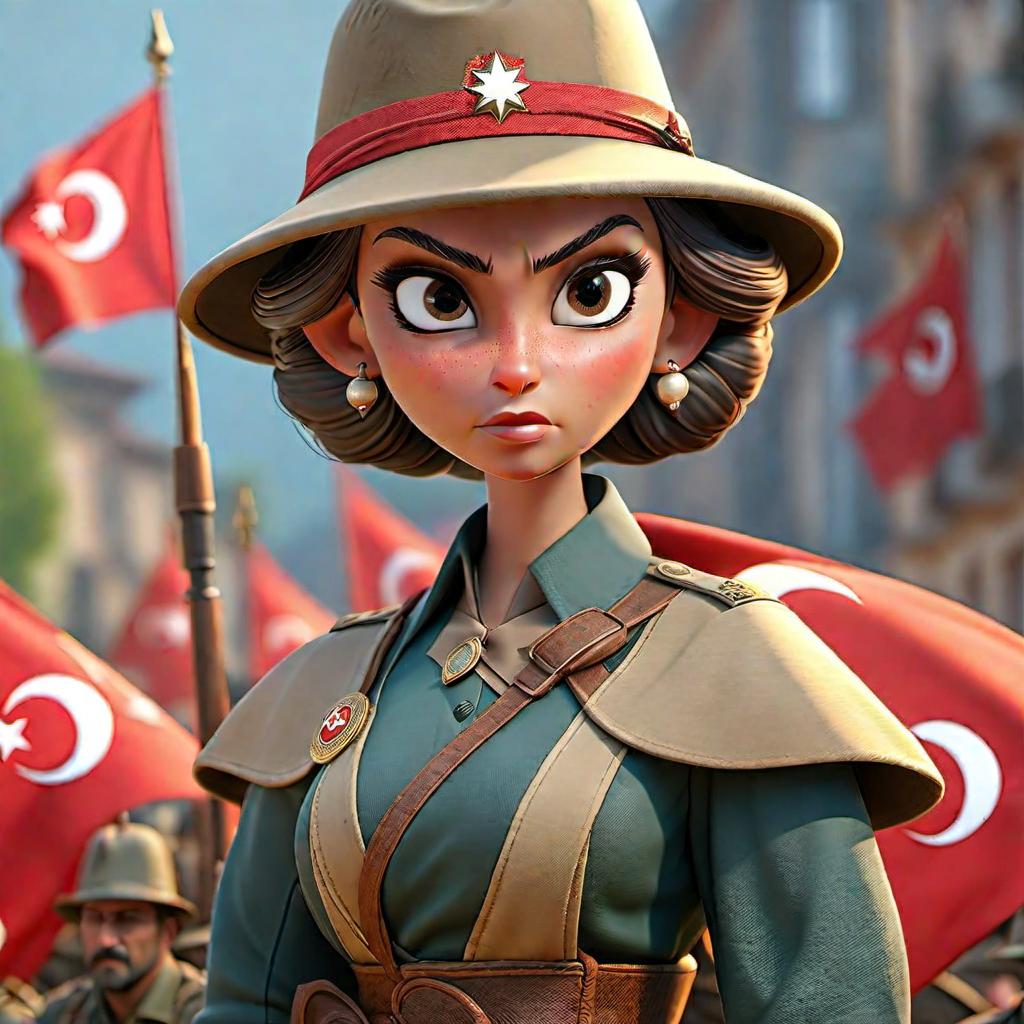  The early years of the Republic of Turkey. hyperrealistic, full body, detailed clothing, highly detailed, cinematic lighting, stunningly beautiful, intricate, sharp focus, f/1. 8, 85mm, (centered image composition), (professionally color graded), ((bright soft diffused light)), volumetric fog, trending on instagram, trending on tumblr, HDR 4K, 8K