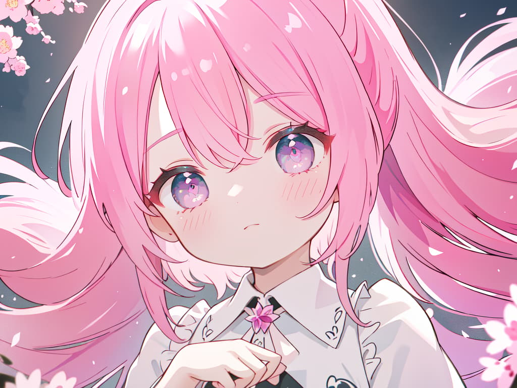  A young with pink hair is embarred., masterpiece, best quality,8k,ultra detailed,high resolution,an extremely delicate and beautiful,hyper detail